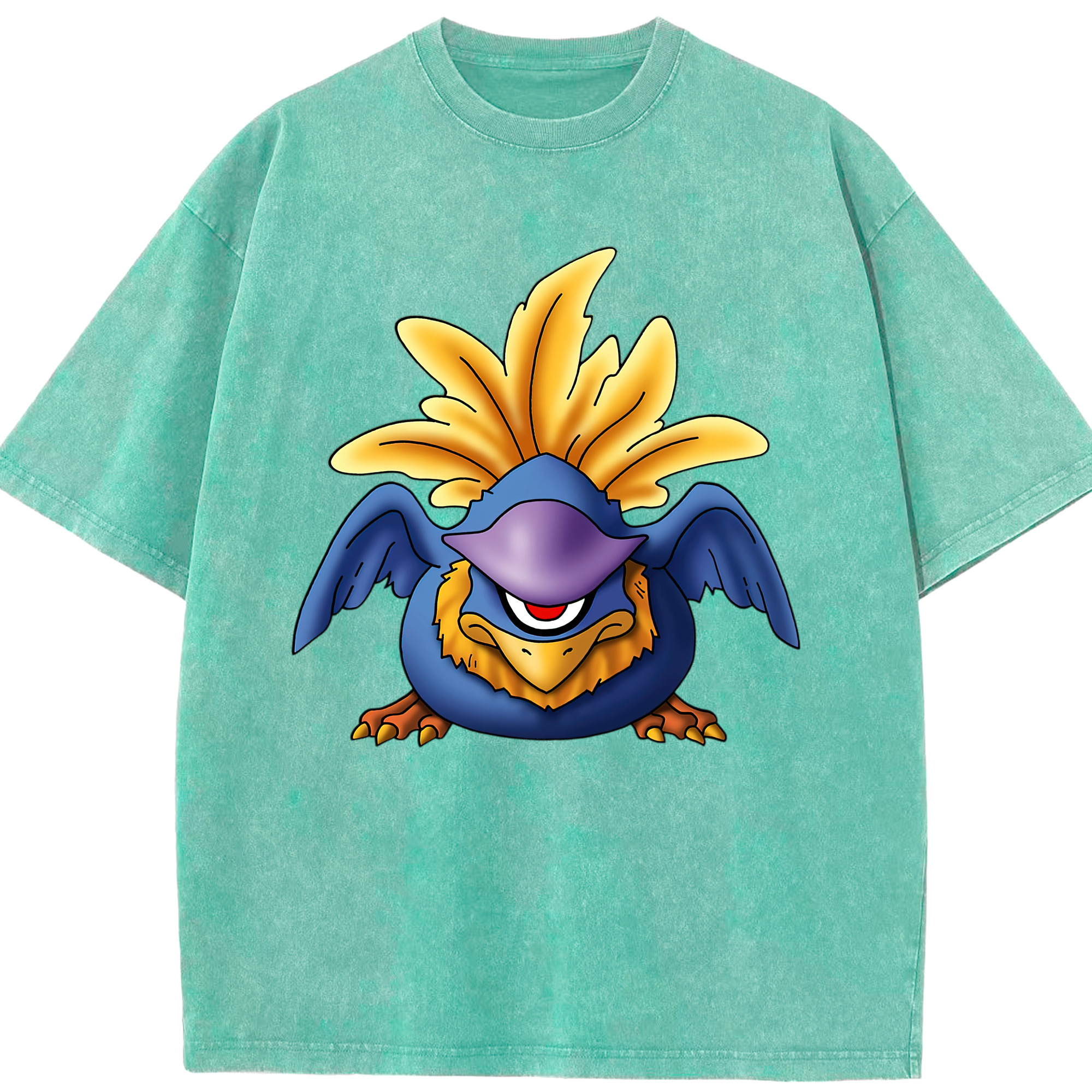 （画像用） ドラゴンクエスト Doragon Kuesuto Dragon Quest 綿100% ヴィンテージ風 半袖Tシャツ（フロントプリント）